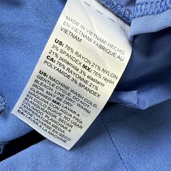 Chicos Stretch Blue Button Cuff Ankle Pants Sz 1R 8R Slimming Tummy Panel Casual - Picture 6 of 7